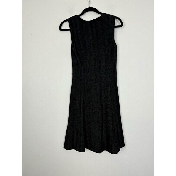 Theory Olethea Arminus Herringbone stretch Wool Blend Gray Sheath Dress Sz 2 - Picture 6 of 6